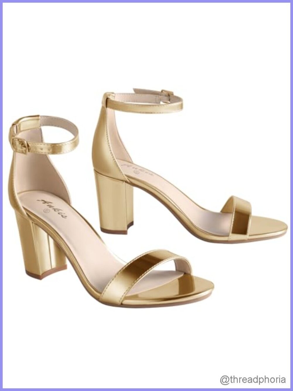 Ankis Women's Open Toe Ankle Strap Chunky Heel Sandals 2.75 Inch